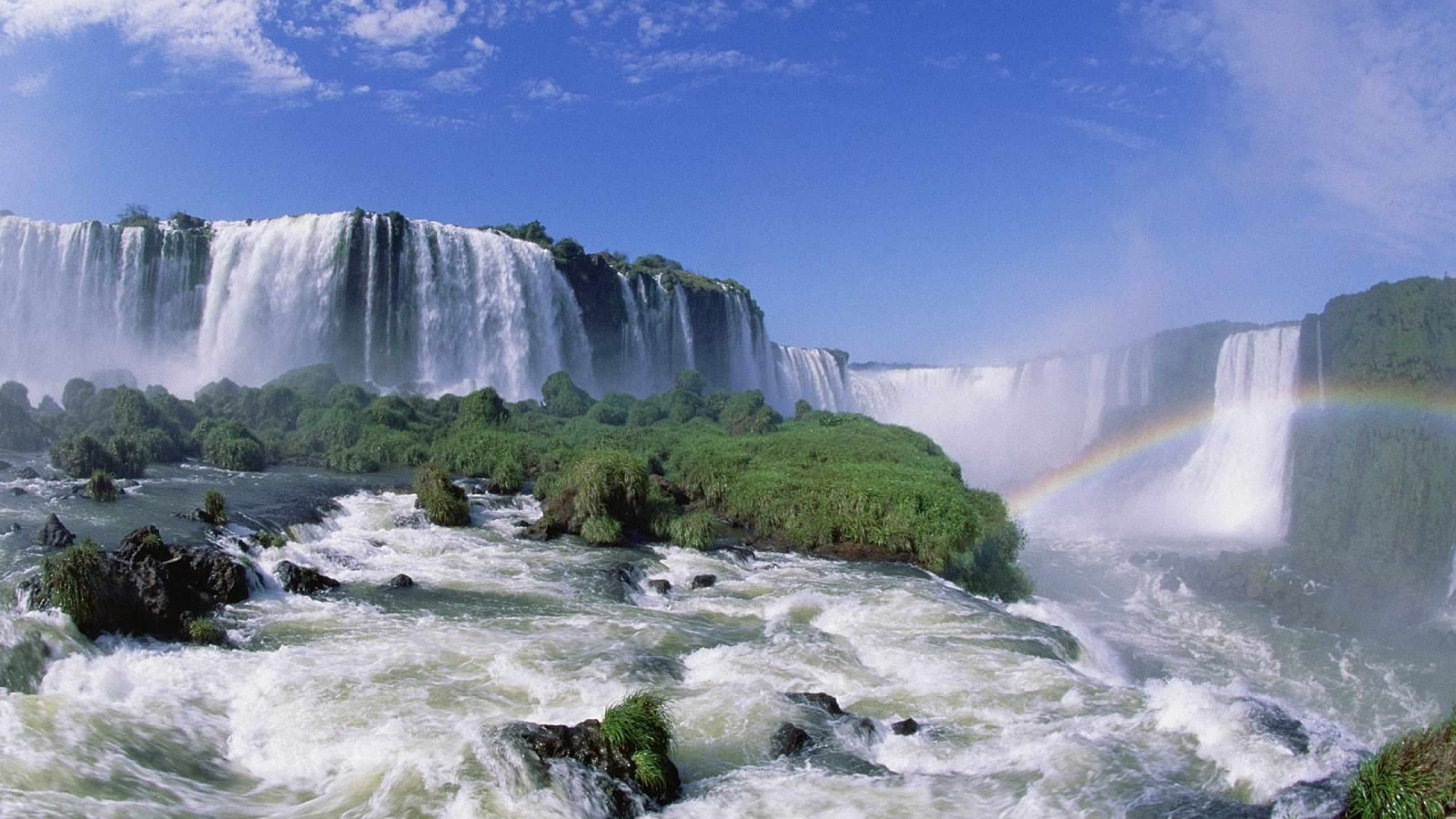 Waterfalls Under Blue Sky During Daytime. Wallpaper in 2560x1440 Resolution