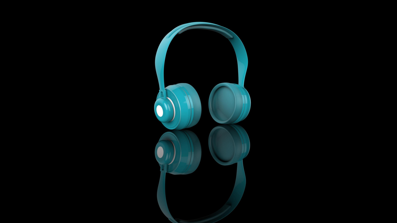 Headphones, Audio Equipment, Audio Signal, Turquoise, Green. Wallpaper in 1366x768 Resolution