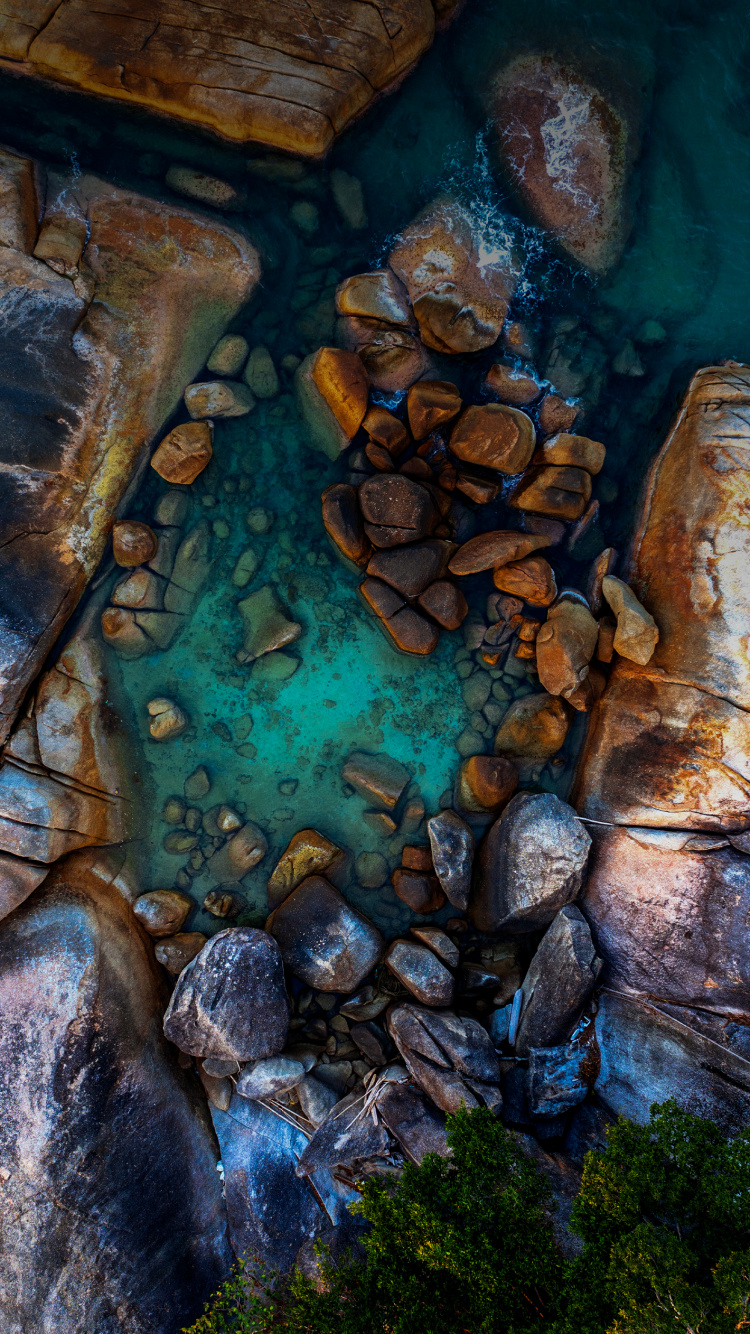 Water, Wood, Body of Water, Bedrock, Watercourse. Wallpaper in 750x1334 Resolution
