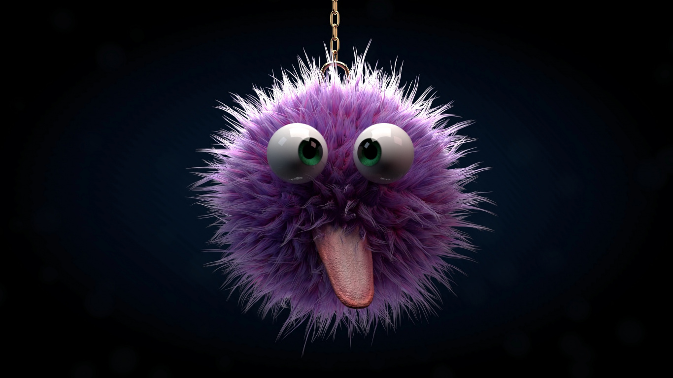 Porte-clés Fourrure Violet et Blanc. Wallpaper in 1366x768 Resolution