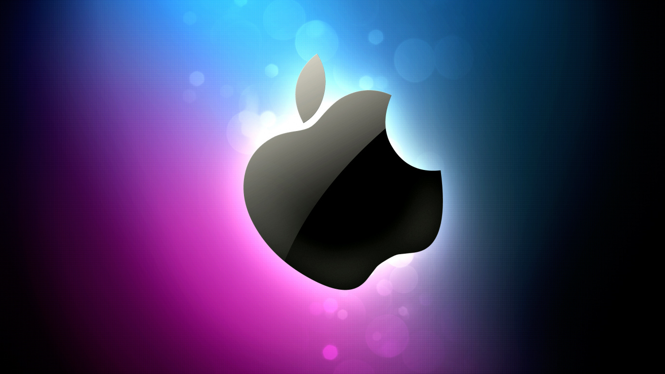 Apple, Neon. Wallpaper in 1366x768 Resolution