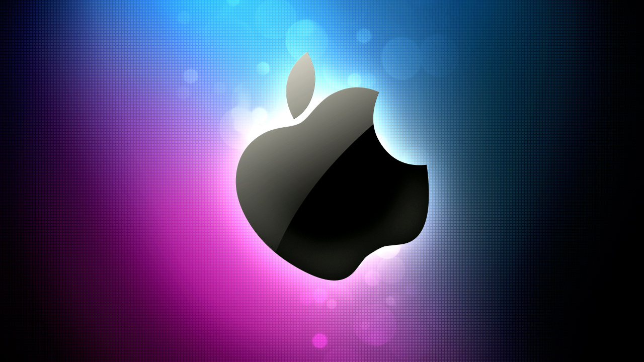 Apple, Graphics, Neon. Wallpaper in 1280x720 Resolution