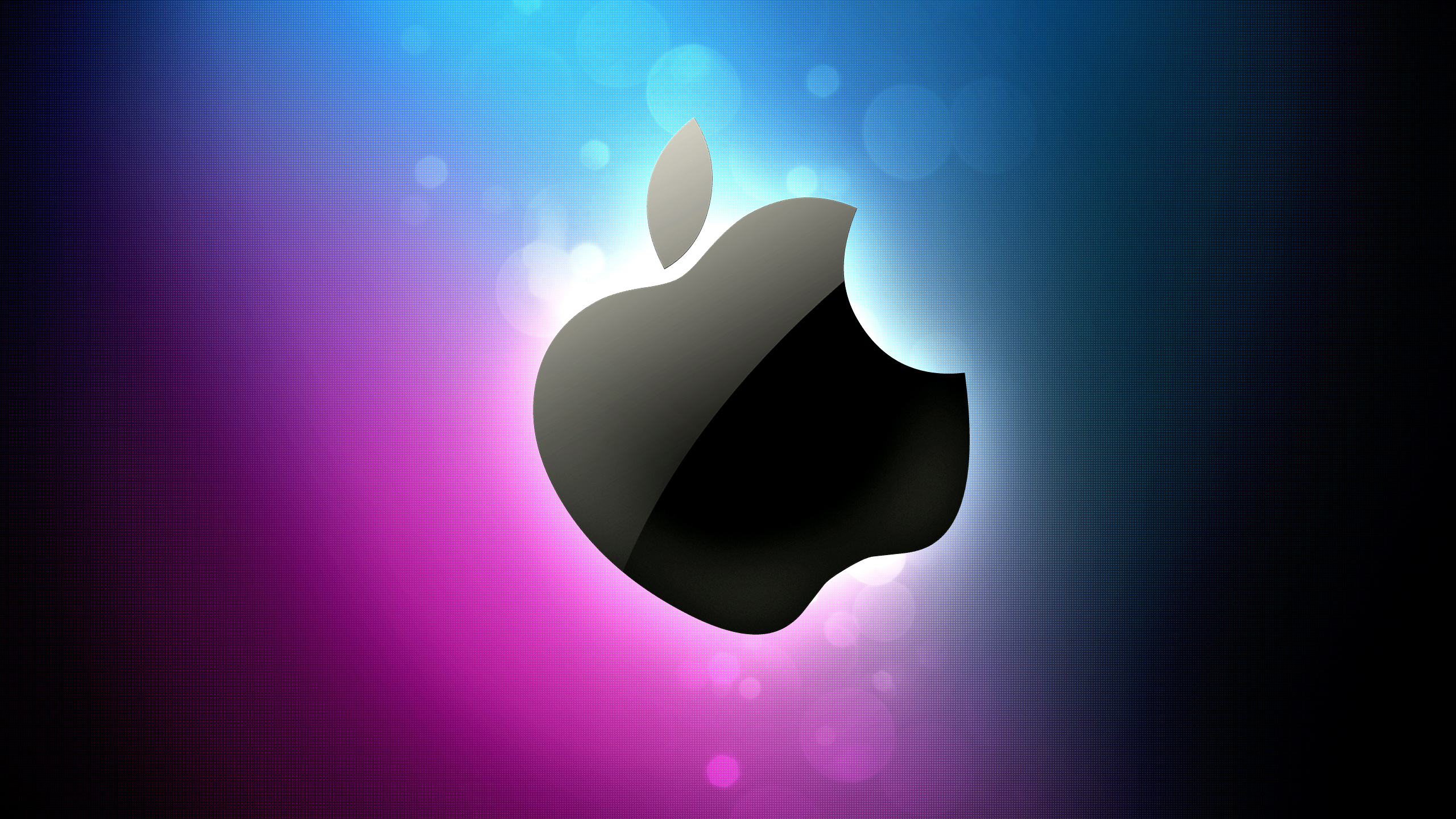 Apple, Graphics, Neon. Wallpaper in 2560x1440 Resolution