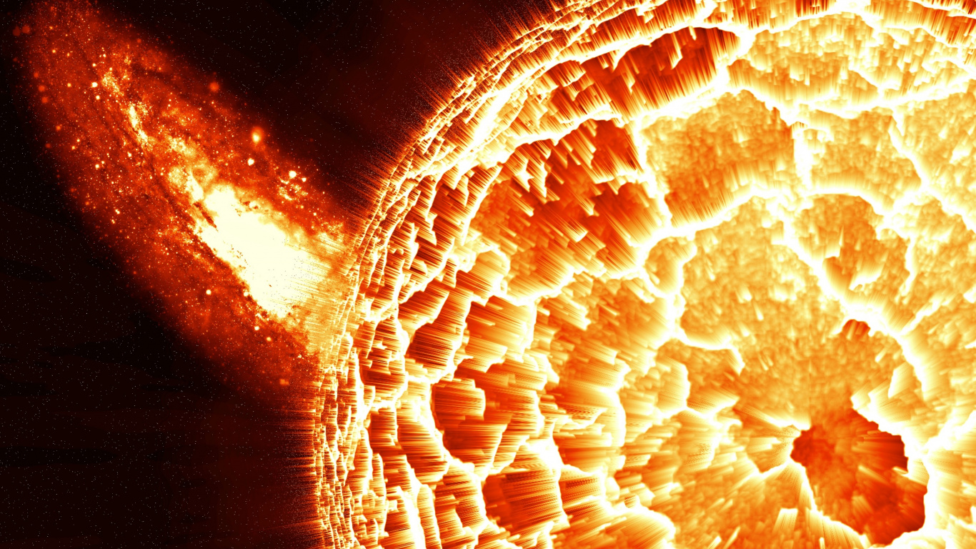 宇宙, 橙色, 空间, 像素, 爆炸 壁纸 1366x768 允许