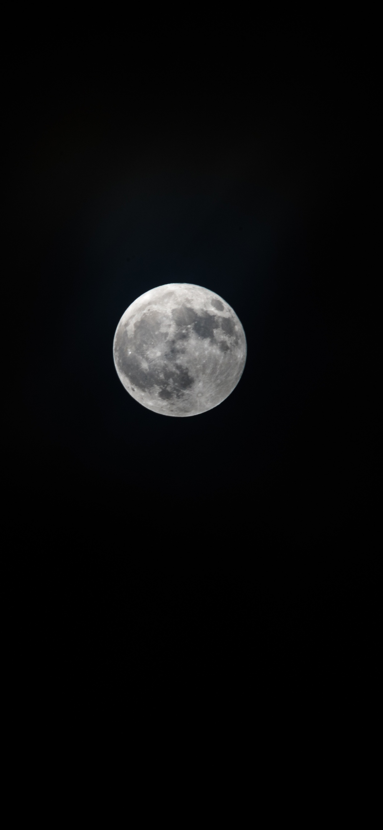 Vollmond am Dunklen Nachthimmel. Wallpaper in 1242x2688 Resolution