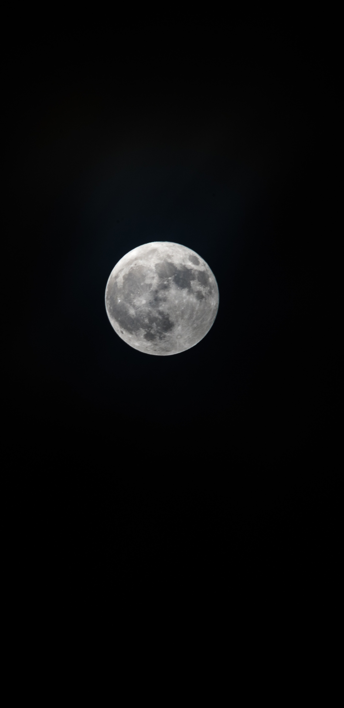 Full Moon in Dark Night Sky. Wallpaper in 1440x2960 Resolution