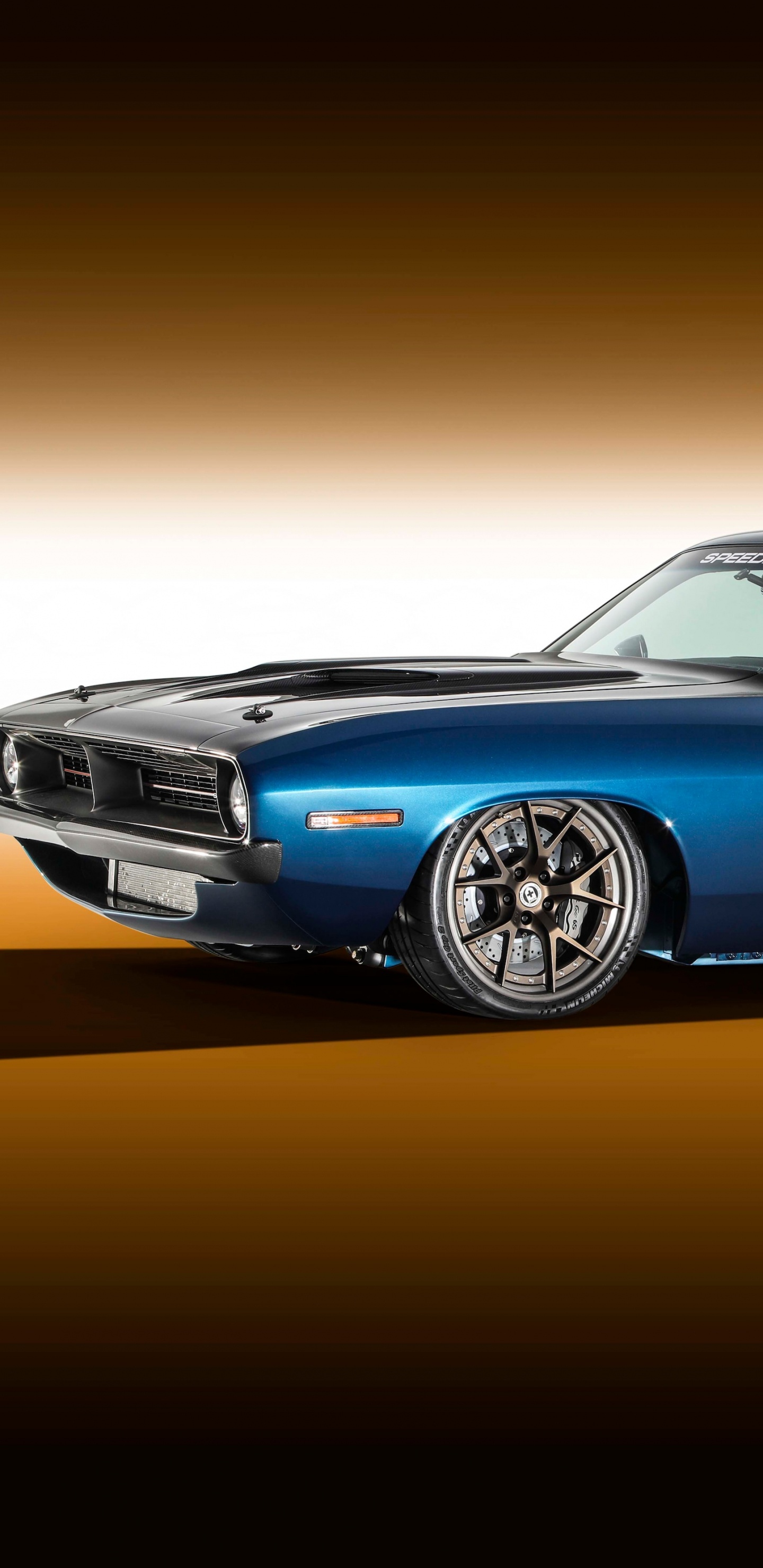 Schwarzes Mercedes-benz-coupé Auf Braunem Feld. Wallpaper in 1440x2960 Resolution