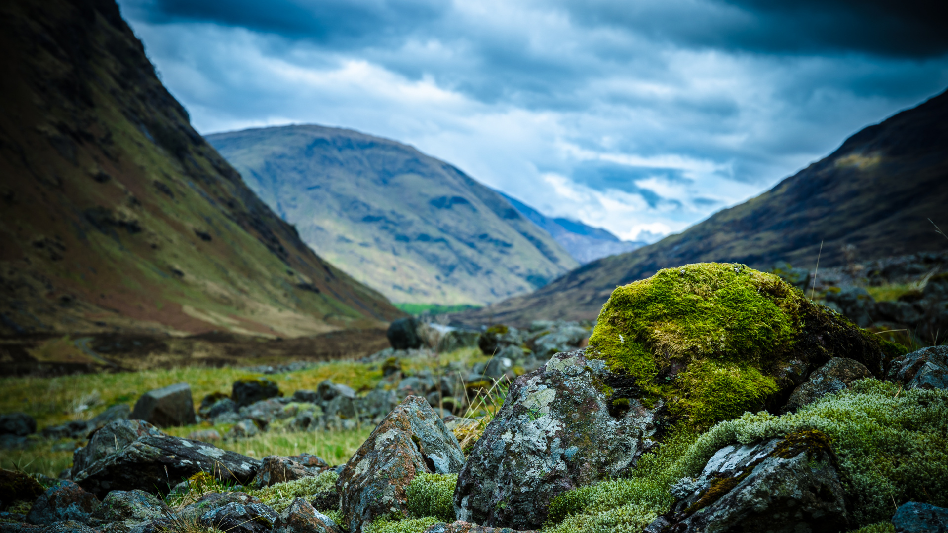 Green Grass Field Near Mountain Under White Clouds During Daytime. Wallpaper in 1920x1080 Resolution
