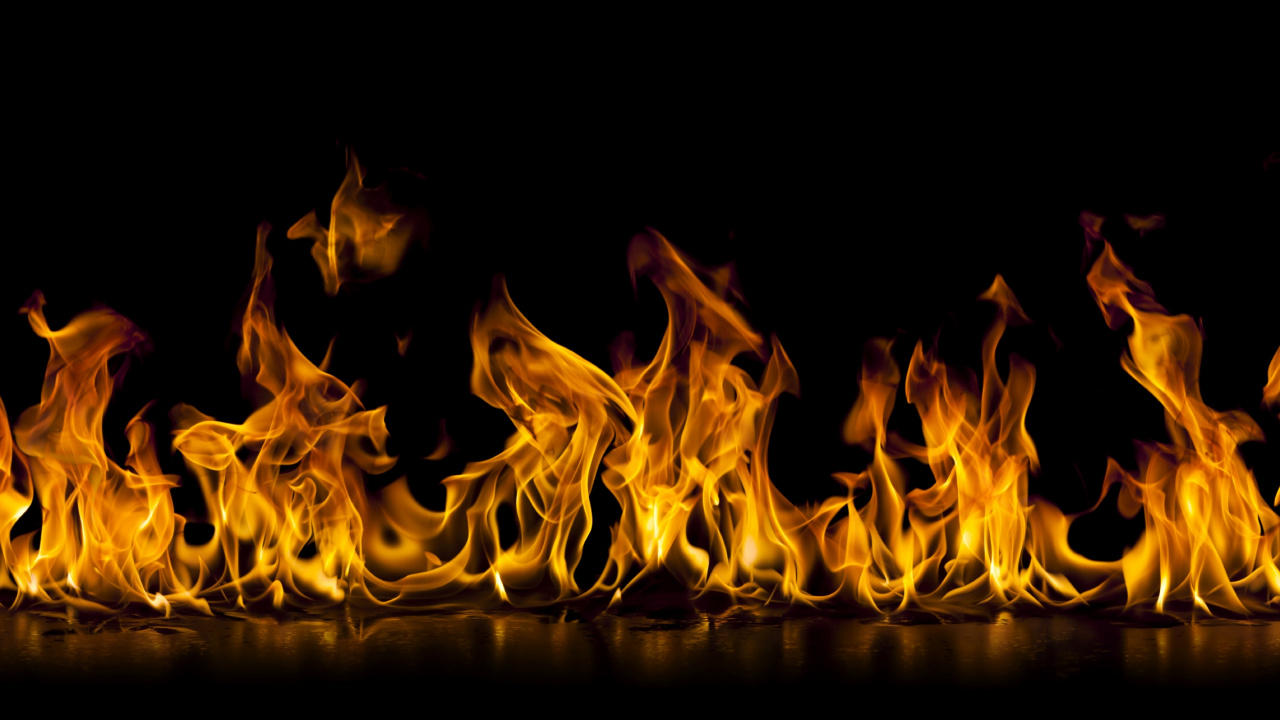 Fire in Black Background With Black Background. Wallpaper in 1280x720 Resolution