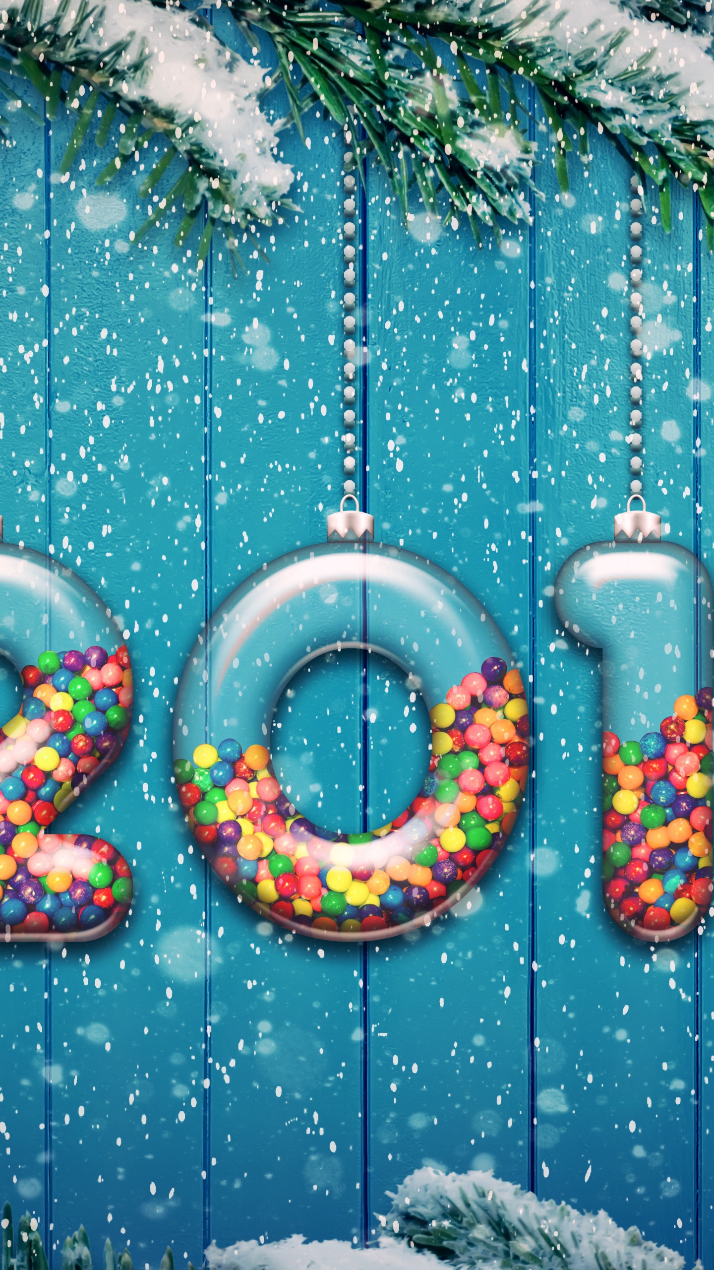 New Year, Christmas, Tree, Christmas Day, Art. Wallpaper in 1440x2560 Resolution