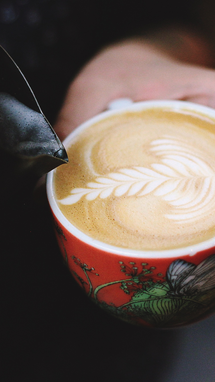 Person Holding Green and White Ceramic Mug With Coffee. Wallpaper in 750x1334 Resolution