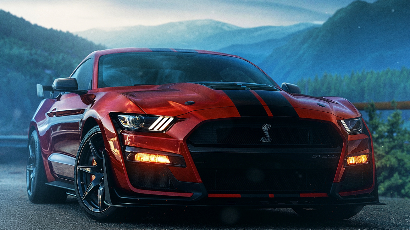 Ford, Shelby Mustang, Car, Ford Shelby GT500, Ford Mustang 2022. Wallpaper in 1366x768 Resolution