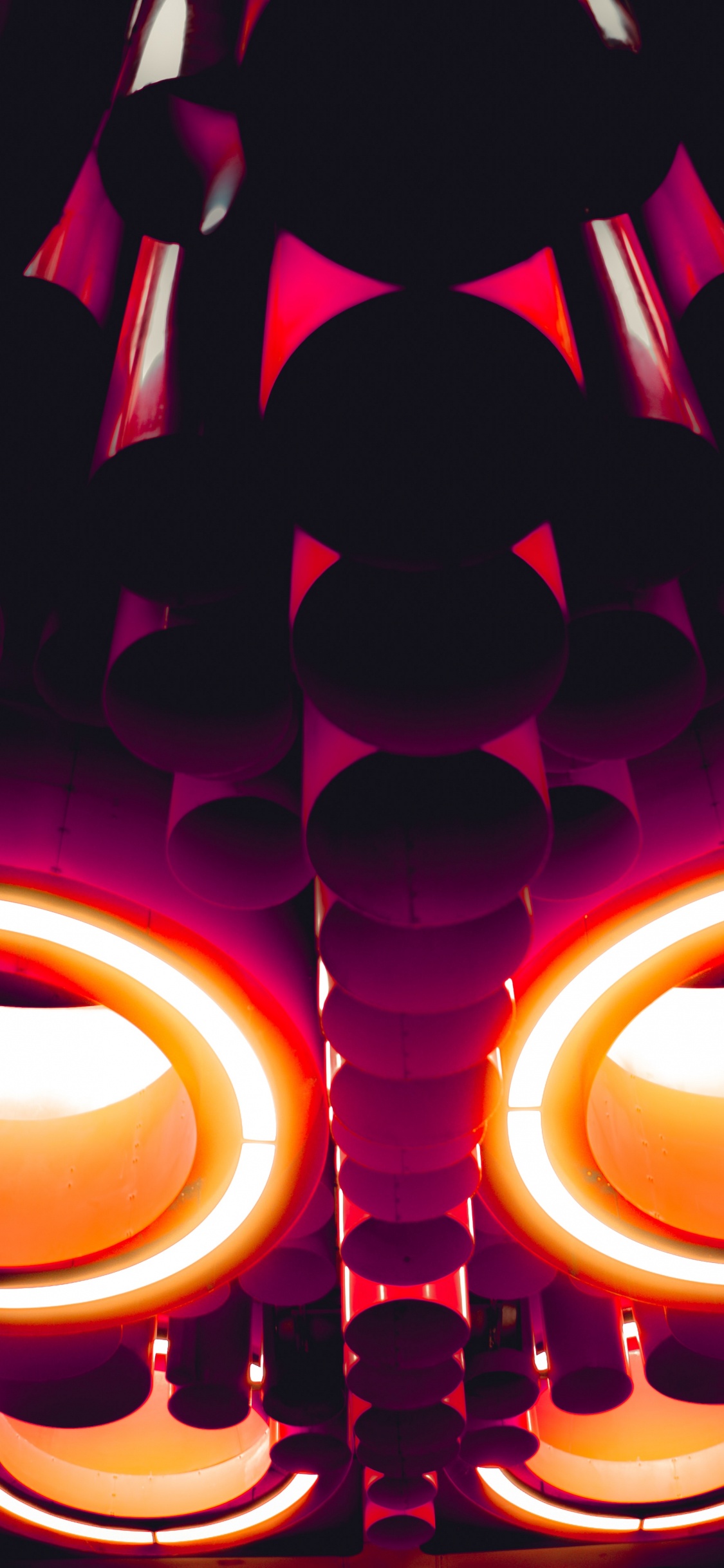 Luz Redonda Roja y Amarilla. Wallpaper in 1125x2436 Resolution