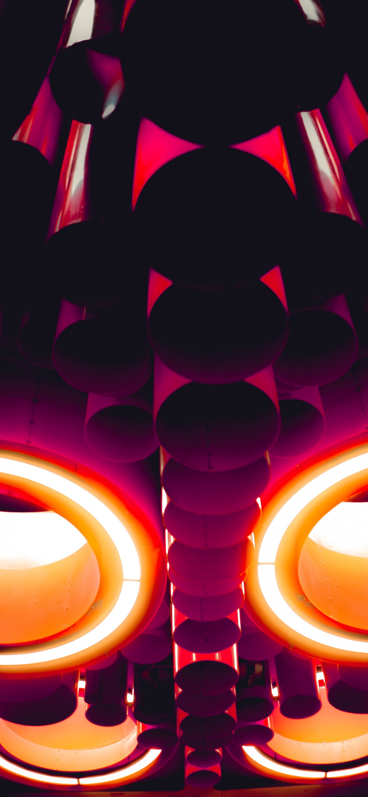 Luz Redonda Roja y Amarilla. Wallpaper in 1242x2688 Resolution