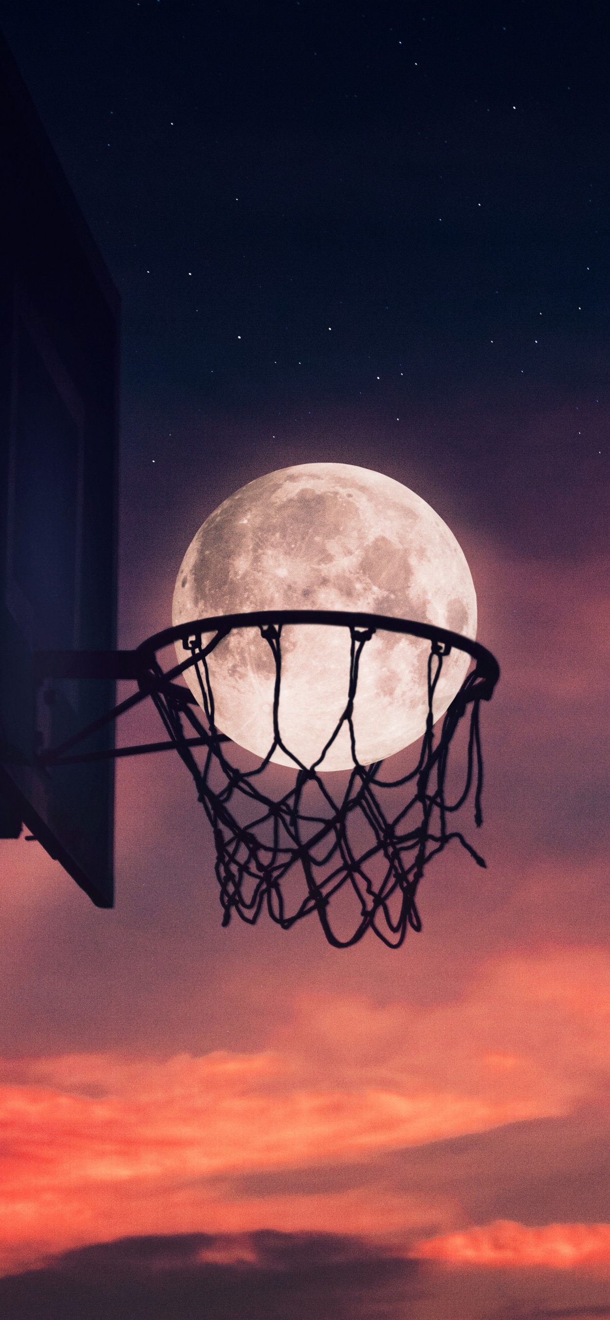 Mond, Basketball, Basketball Und Mond, Nba, Basketballplatz. Wallpaper in 1242x2688 Resolution
