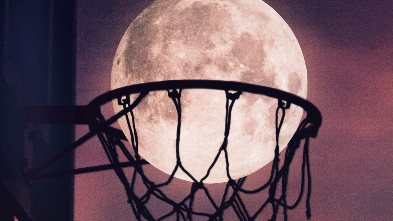 Mond, Basketball, Basketball Und Mond, Nba, Basketballplatz. Wallpaper in 1280x720 Resolution