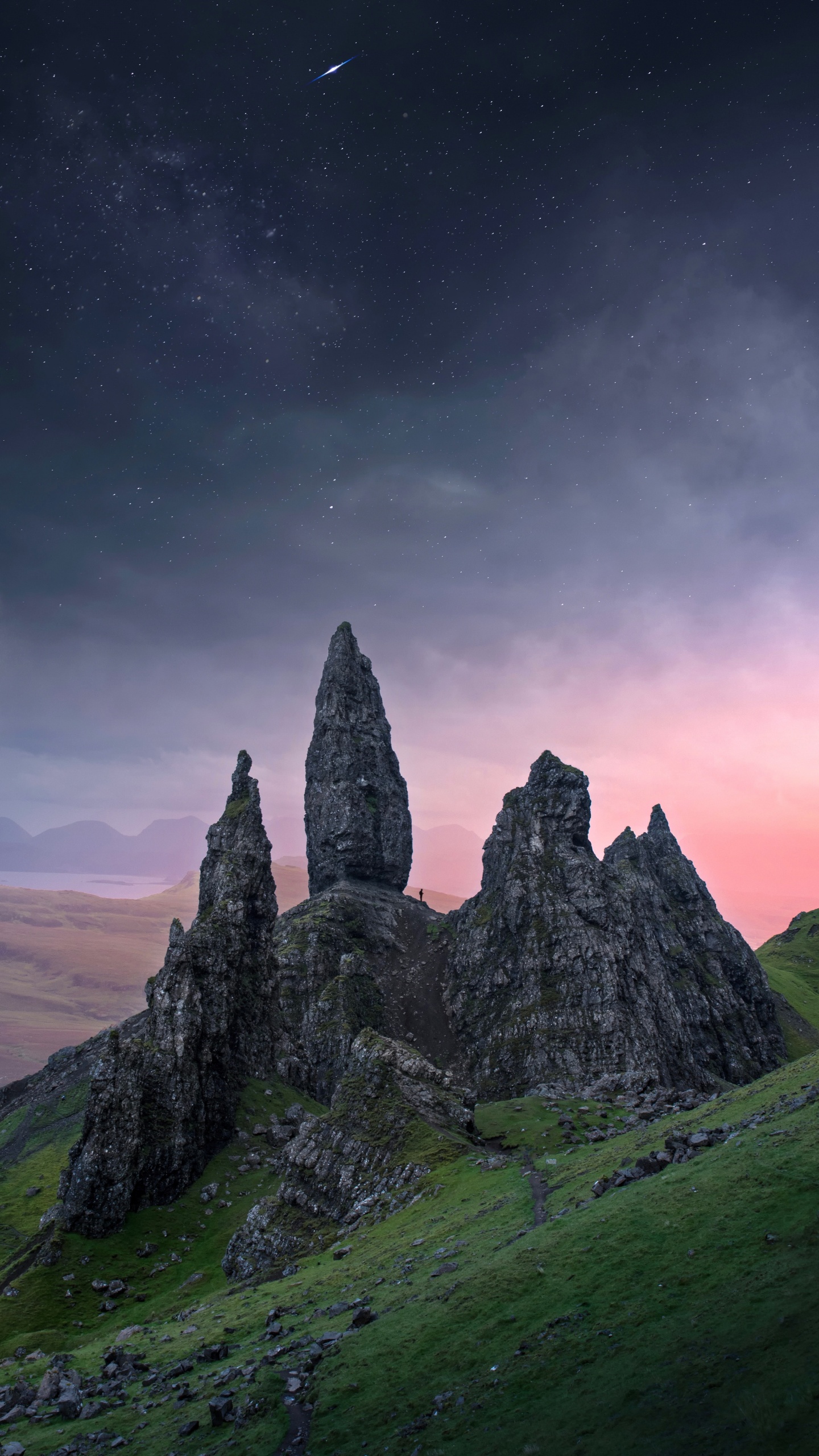 Cloud, Natural Landscape, Old Man of Storr, Rock, Mountain. Wallpaper in 1440x2560 Resolution