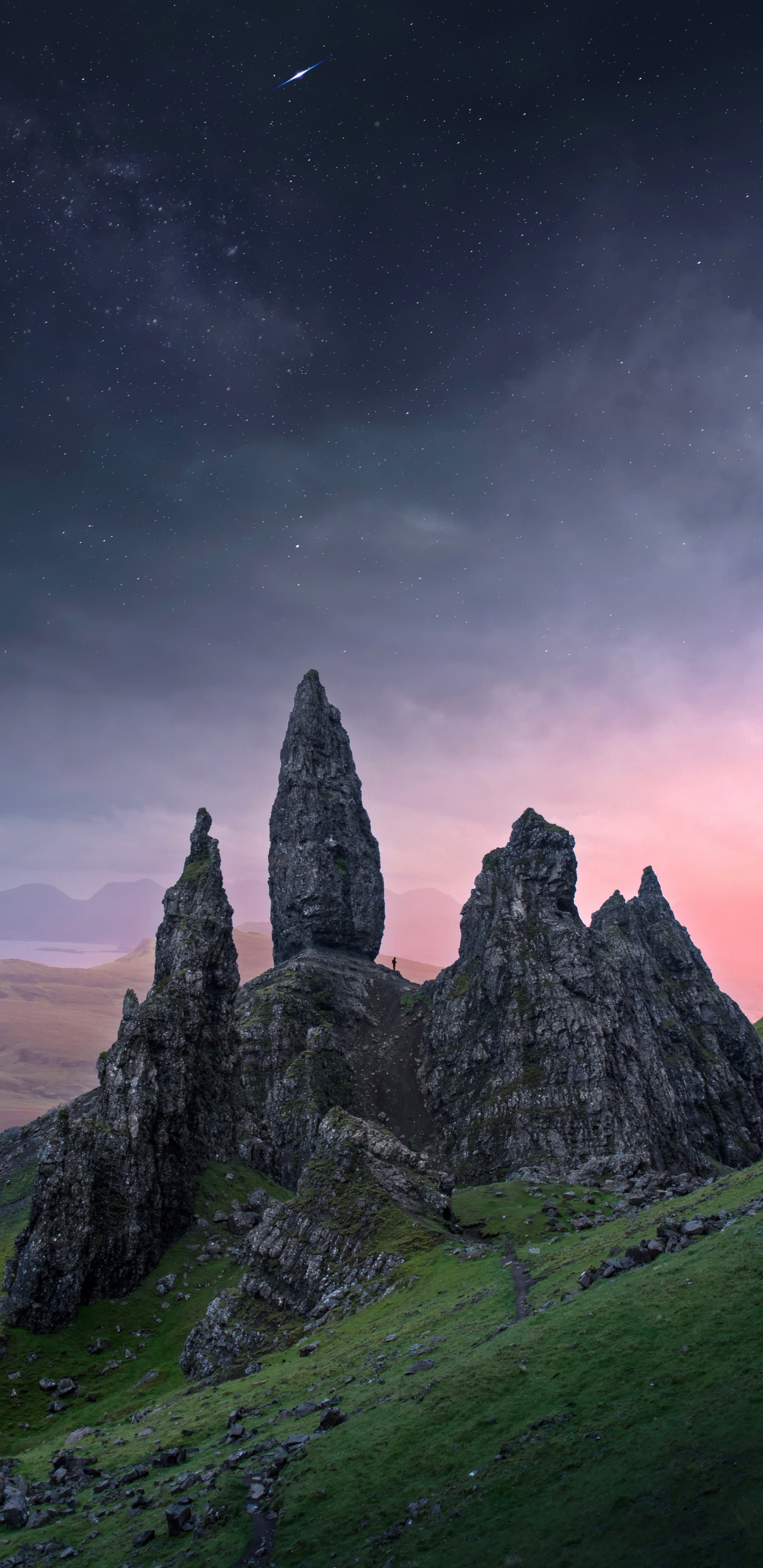 Cloud, Natural Landscape, Old Man of Storr, Rock, Mountain. Wallpaper in 1440x2960 Resolution