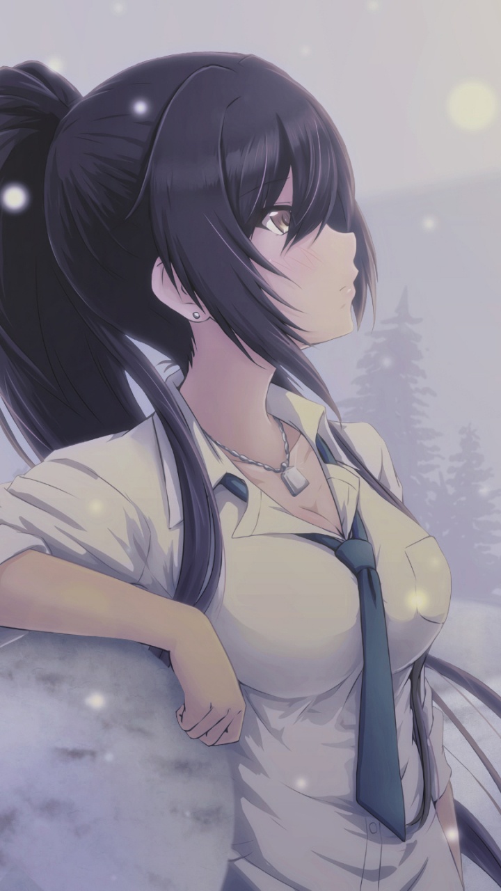 Personnage D'anime Femme Aux Cheveux Noirs. Wallpaper in 720x1280 Resolution