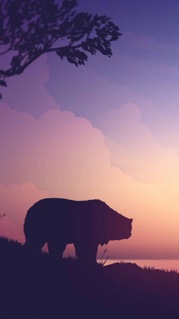 Silhouette de Montagne Pendant le Coucher du Soleil. Wallpaper in 750x1334 Resolution