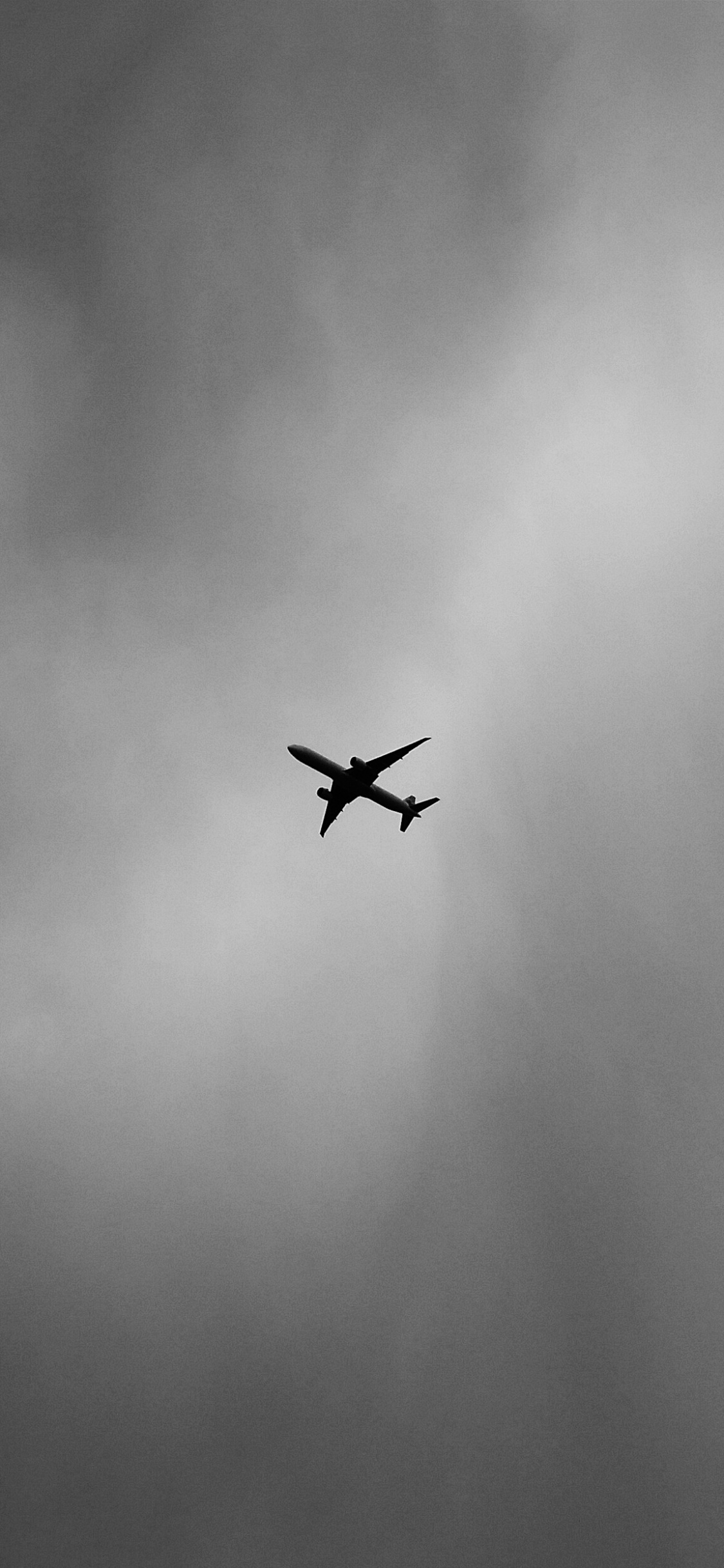 Avión Negro en el Aire. Wallpaper in 1125x2436 Resolution