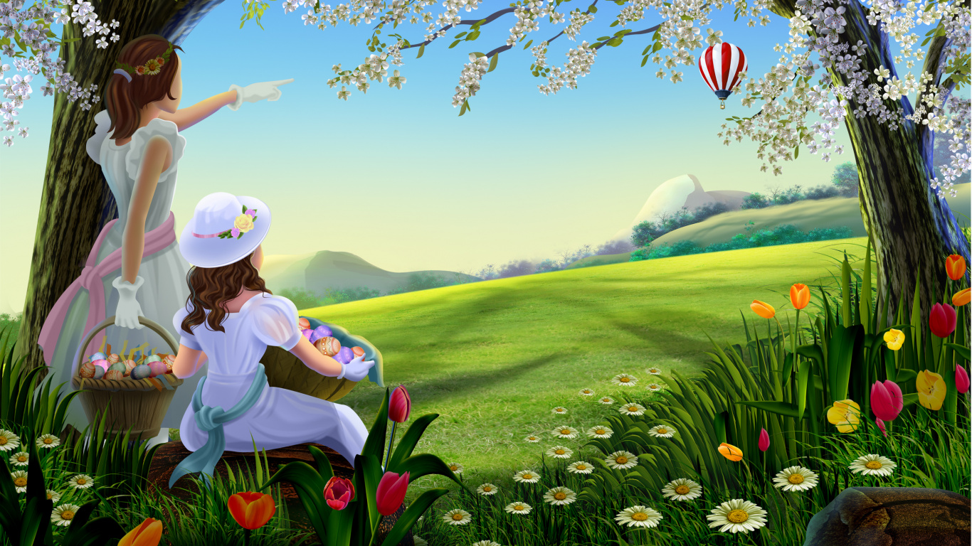 Nature, Printemps, Poésie, Pâques, Feuille. Wallpaper in 1366x768 Resolution