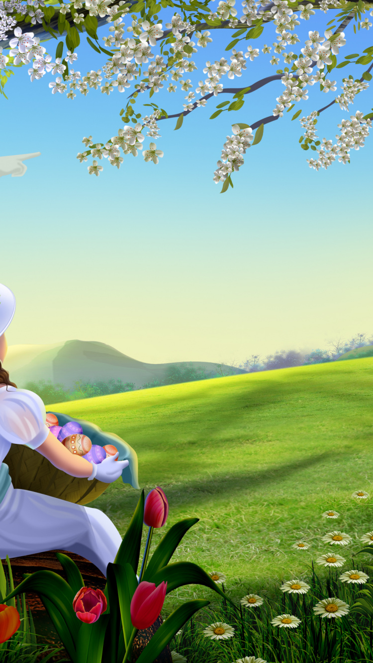 Nature, Spring, Meadow, Plant, Tree. Wallpaper in 750x1334 Resolution