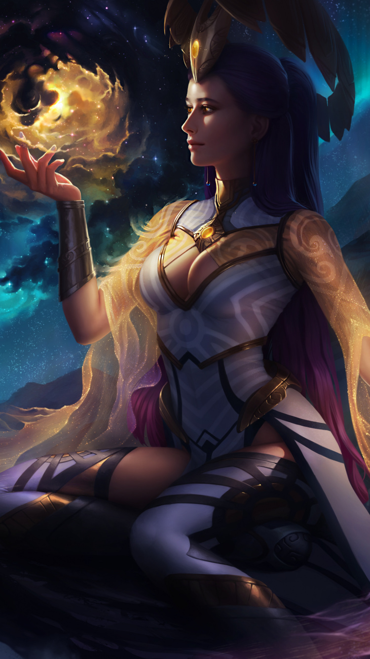 Femme en Robe Brune Assise Sur un Rocher. Wallpaper in 750x1334 Resolution