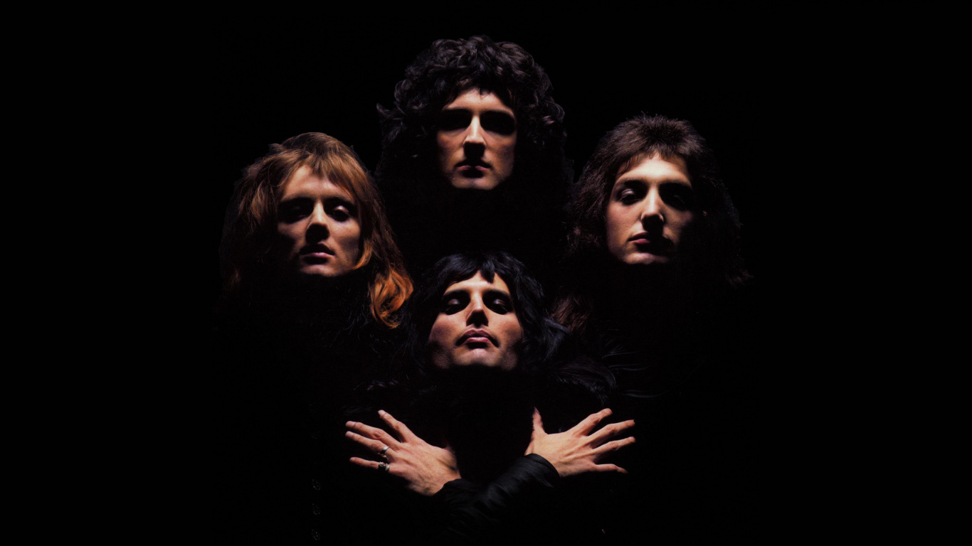 Bohemian Rhapsody, Freddie Mercury, Rami Malek, Queen, Darkness. Wallpaper in 1366x768 Resolution
