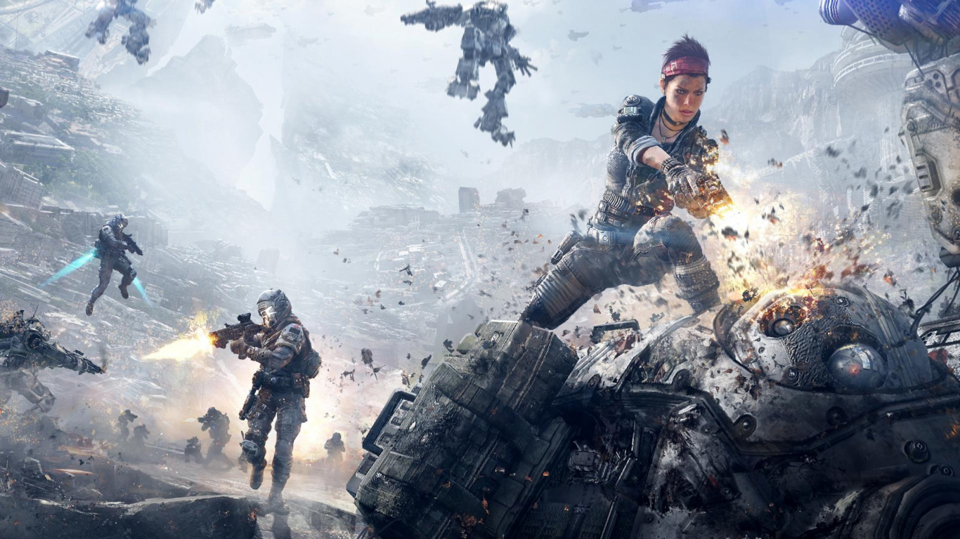 Titanfall, Titanfall 2, Xbox One, Pc-Spiel, Strategie-video-Spiel. Wallpaper in 1366x768 Resolution