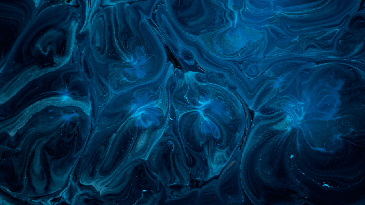 Blaue Und Schwarze Abstrakte Malerei. Wallpaper in 1280x720 Resolution