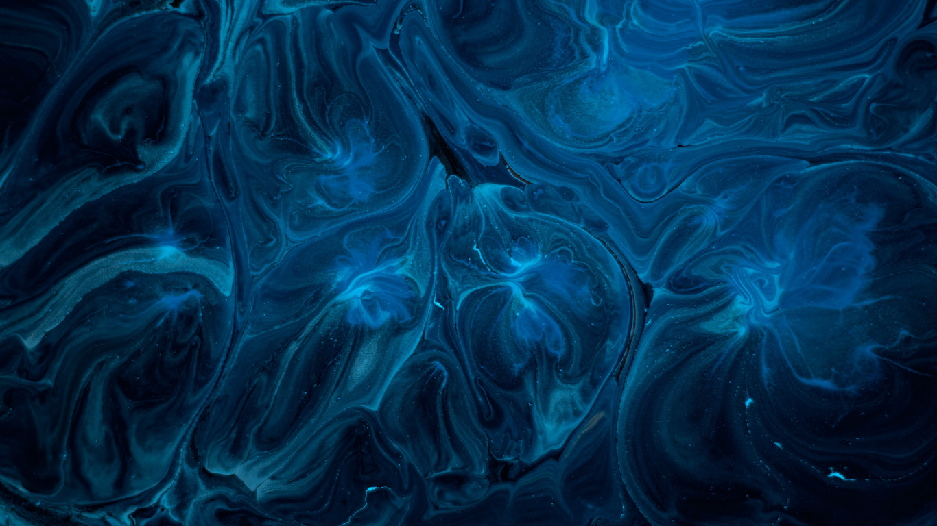 Peinture Abstraite Bleue et Noire. Wallpaper in 1366x768 Resolution