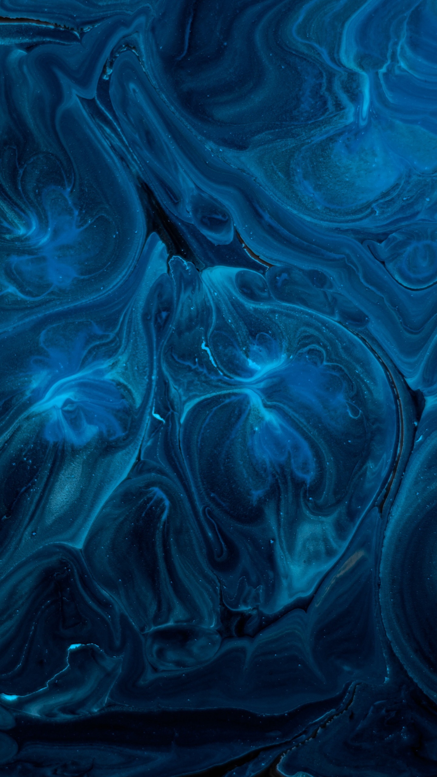 Pintura Abstracta Azul y Negra. Wallpaper in 1440x2560 Resolution