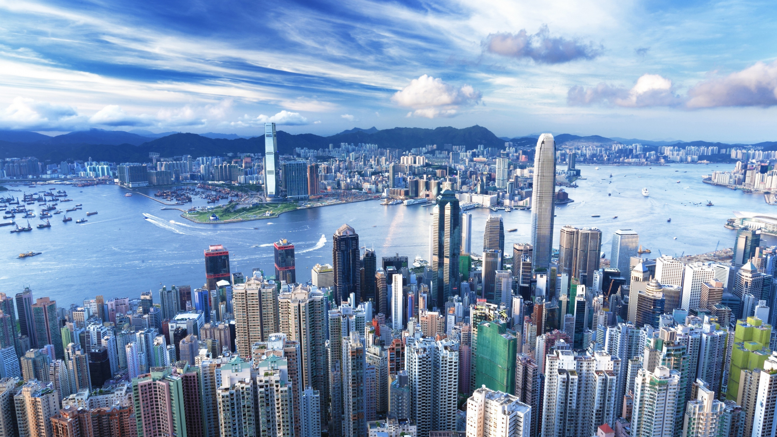 香港, 城市景观, 城市, 大都会, 天际线 壁纸 2560x1440 允许
