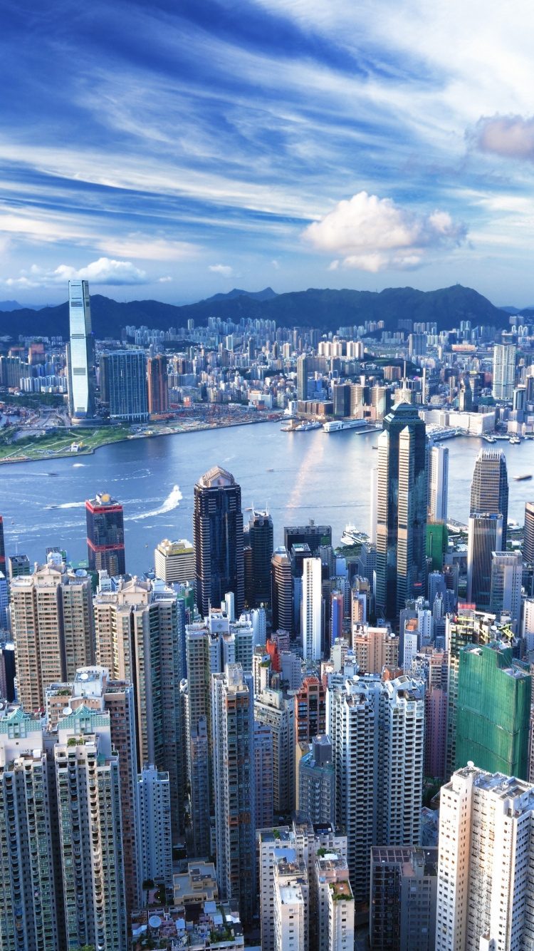 香港, 城市景观, 城市, 大都会, 天际线 壁纸 750x1334 允许