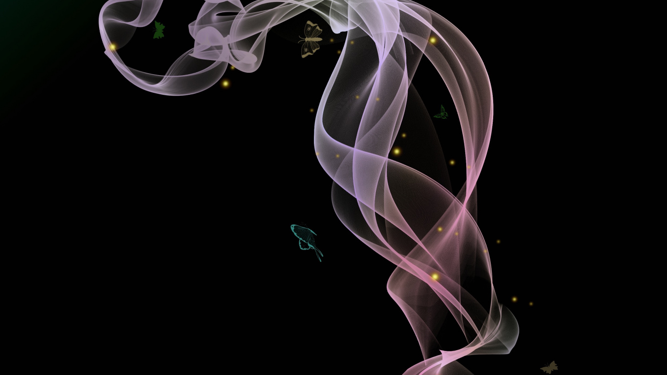 Illustration de Fumée Blanche et Verte. Wallpaper in 1366x768 Resolution