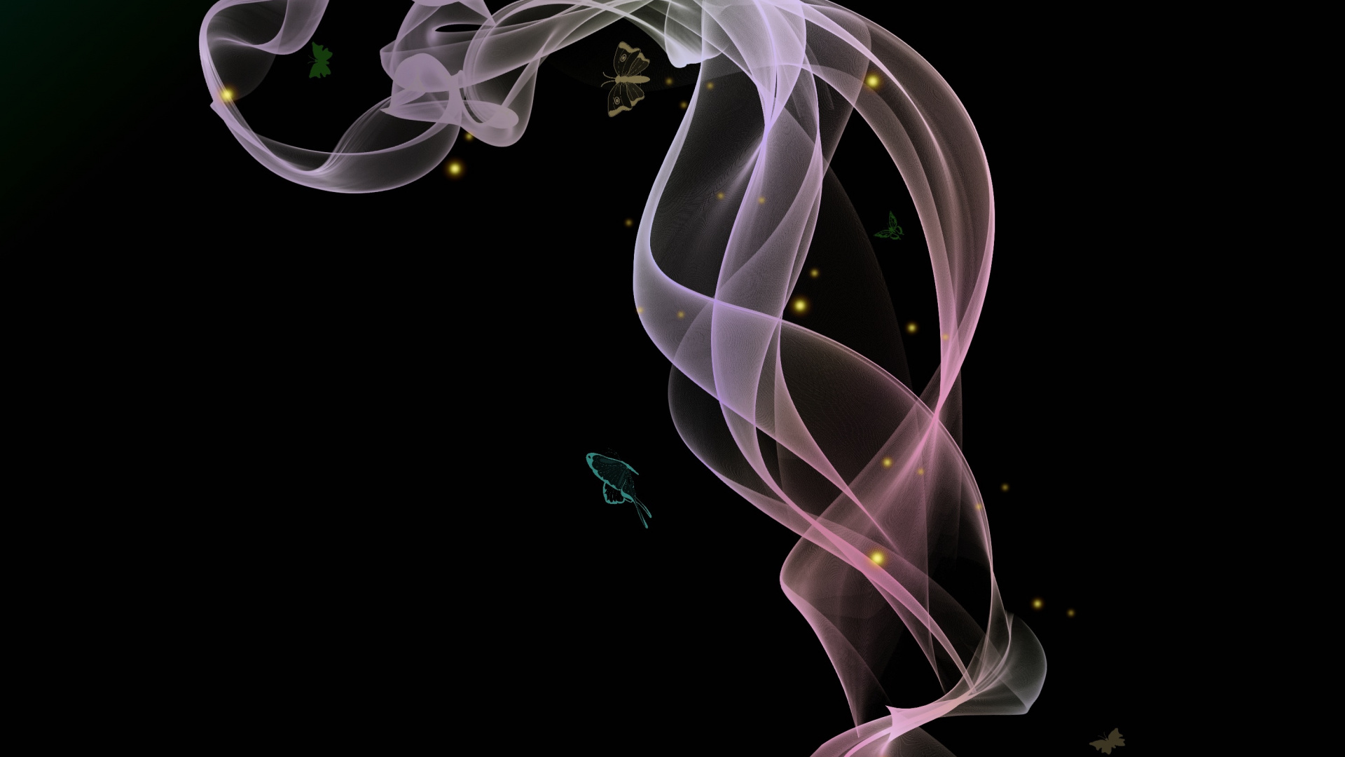 Ilustración de Humo Blanco y Verde. Wallpaper in 1920x1080 Resolution