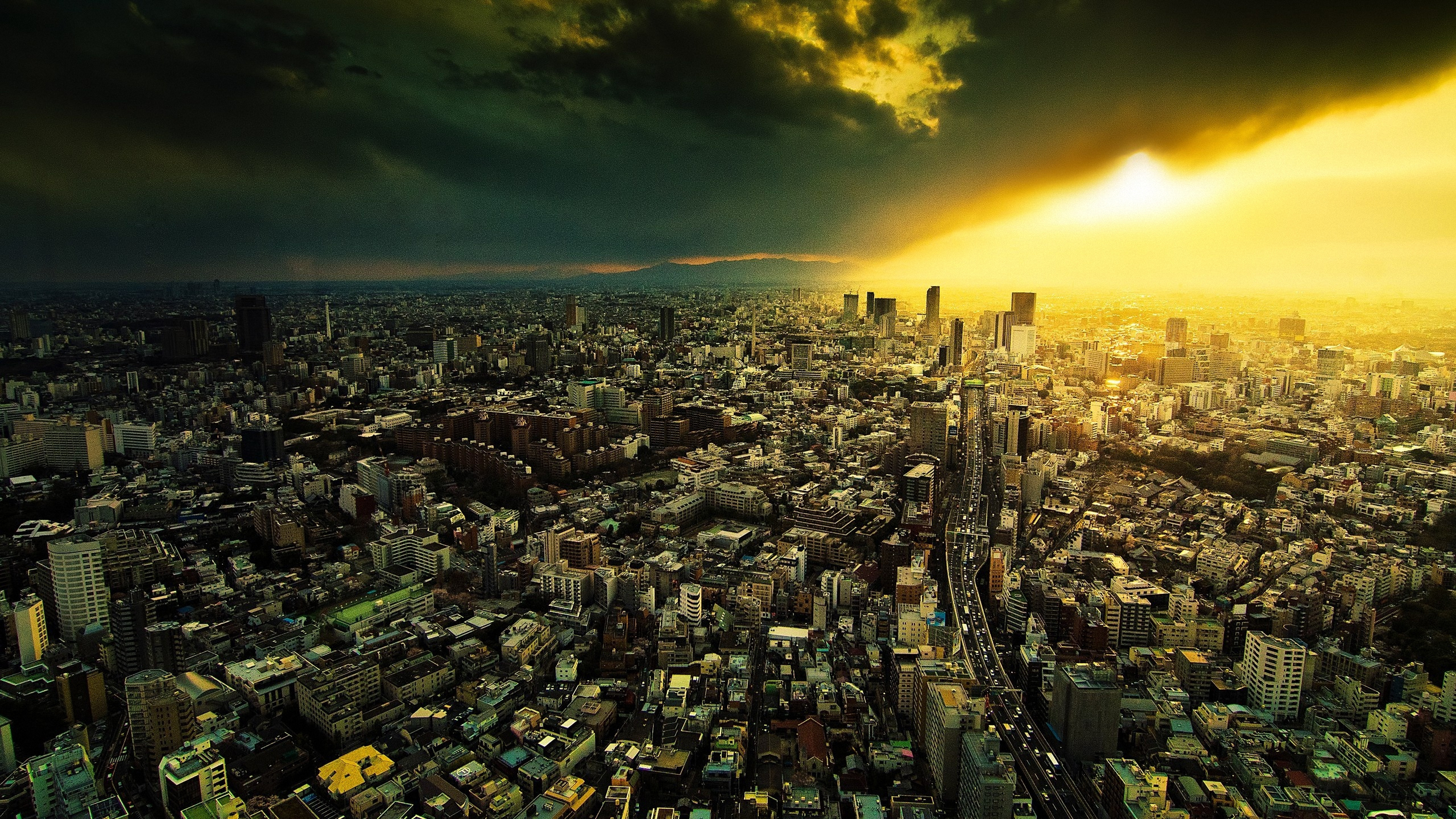 City Skyline Under Blue Sky During Daytime. Wallpaper in 2560x1440 Resolution