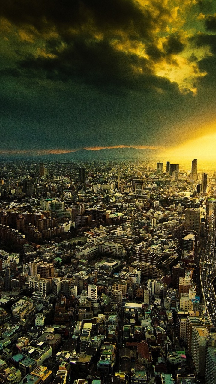 Horizonte de la Ciudad Bajo un Cielo Azul Durante el Día. Wallpaper in 720x1280 Resolution