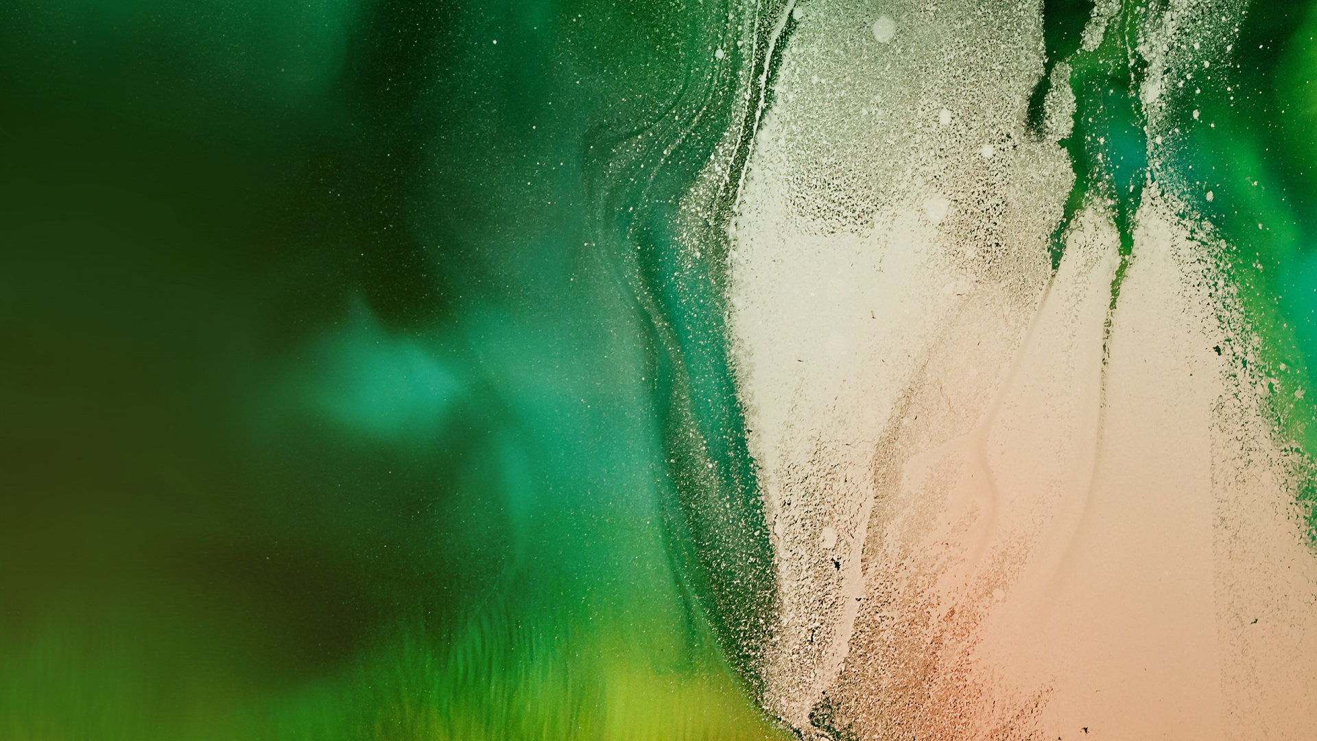 Peinture Abstraite Verte Blanche et Jaune. Wallpaper in 1920x1080 Resolution