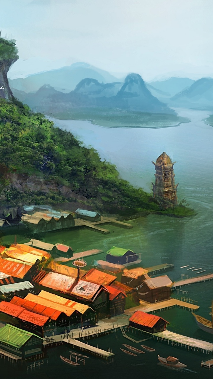 建筑, 艺术作品, 艺术, 数码艺术, 性质 壁纸 720x1280 允许