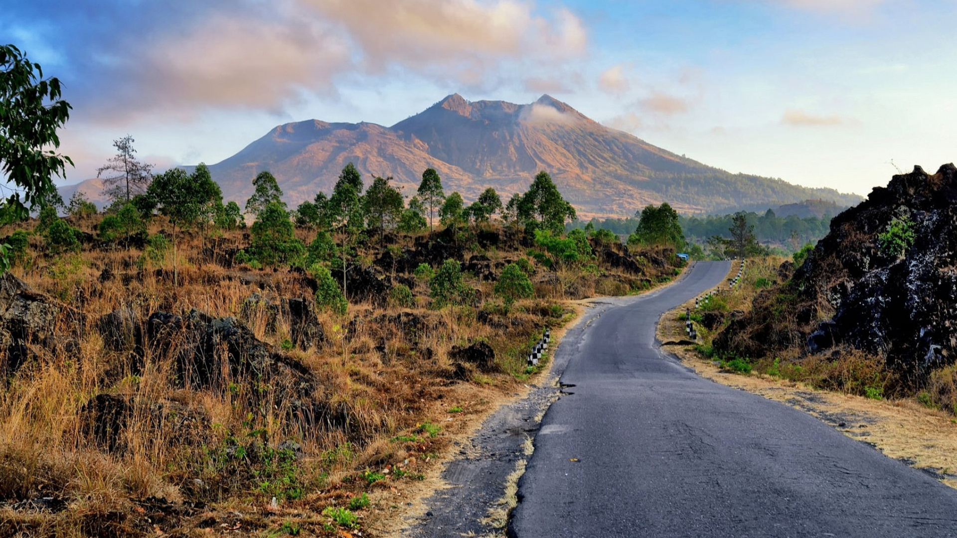 Cloud, Water, Vegetation, Mountainous Landforms, Road. Wallpaper in 1920x1080 Resolution