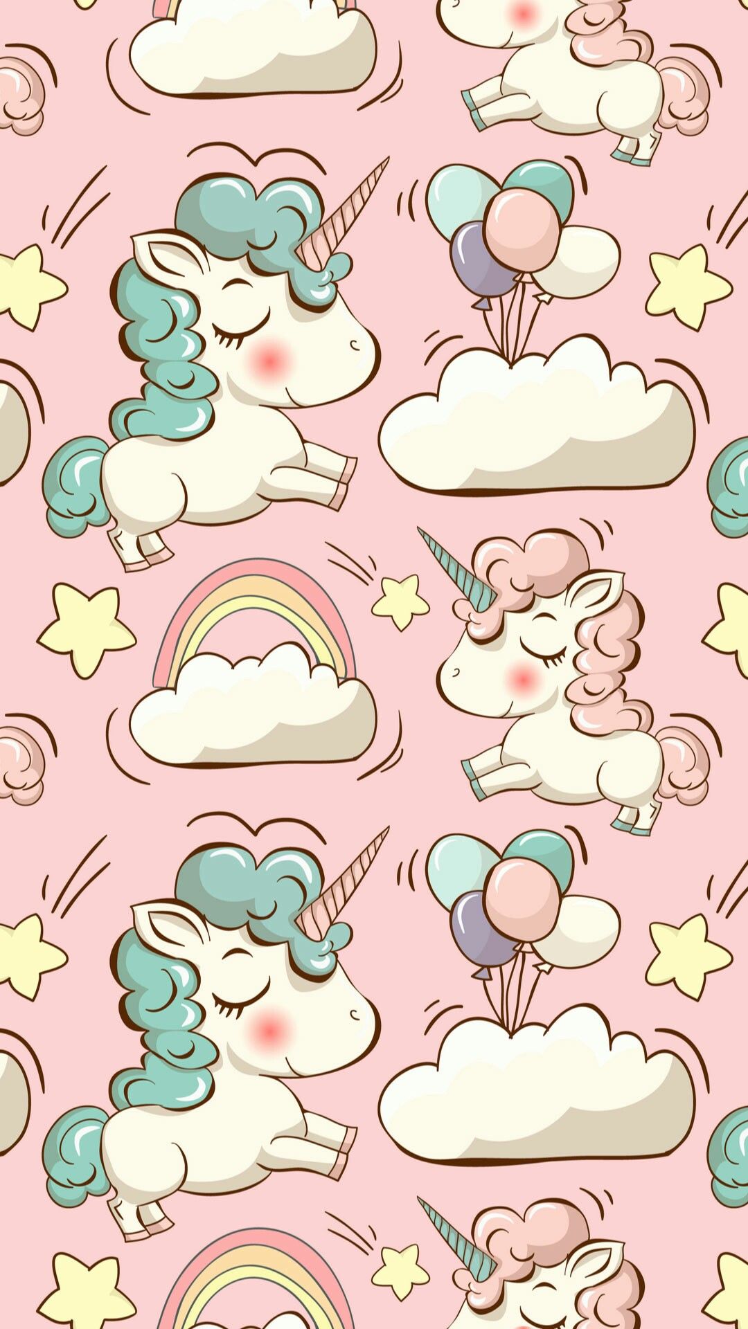 White and Pink Animal Illustration. Wallpaper in 1080x1920 Resolution