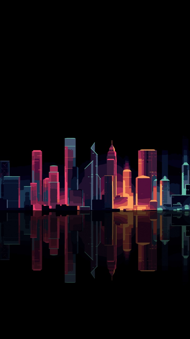 Amoled, Android, Rosa, Paisaje Urbano, Urbe. Wallpaper in 720x1280 Resolution