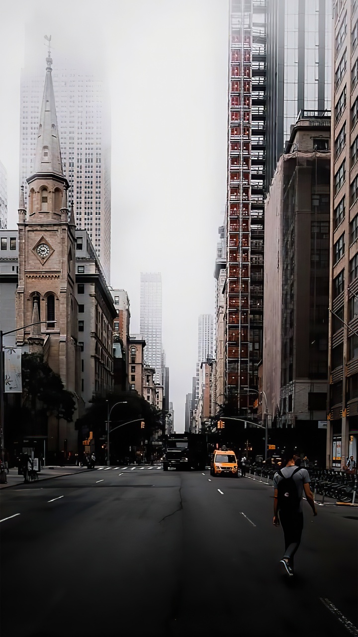 Building, Skyscraper, Daytime, Cars, Tower Block. Wallpaper in 720x1280 Resolution