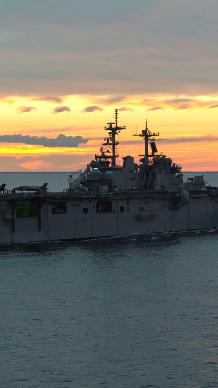 White and Black Ship on Sea During Sunset. Wallpaper in 750x1334 Resolution