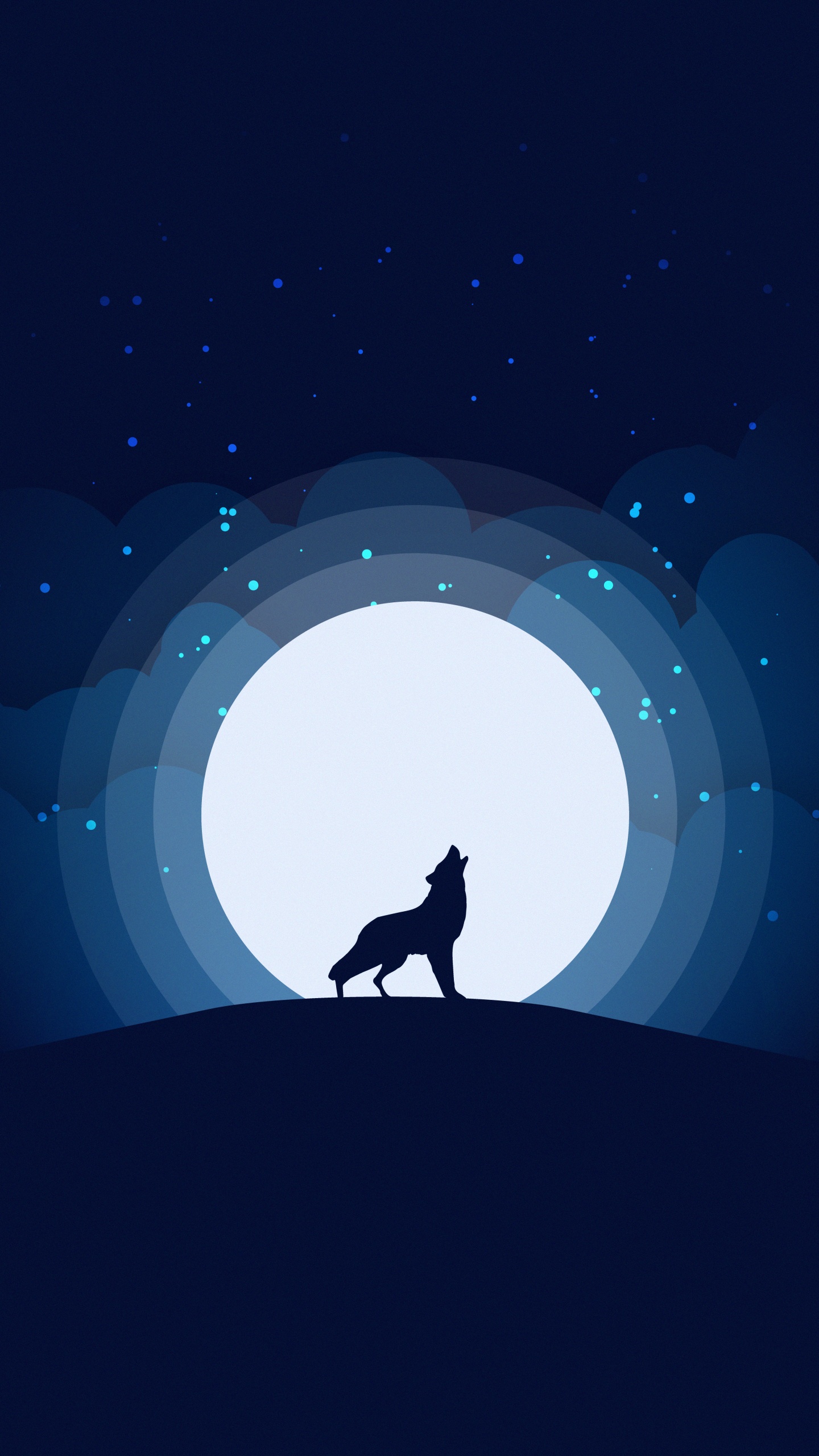 Silhouette of Man Standing on Blue and White Light. Wallpaper in 1440x2560 Resolution