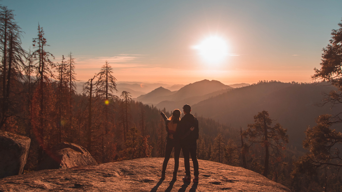 Nature, Tree, Wilderness, Mountain, Morning. Wallpaper in 1366x768 Resolution