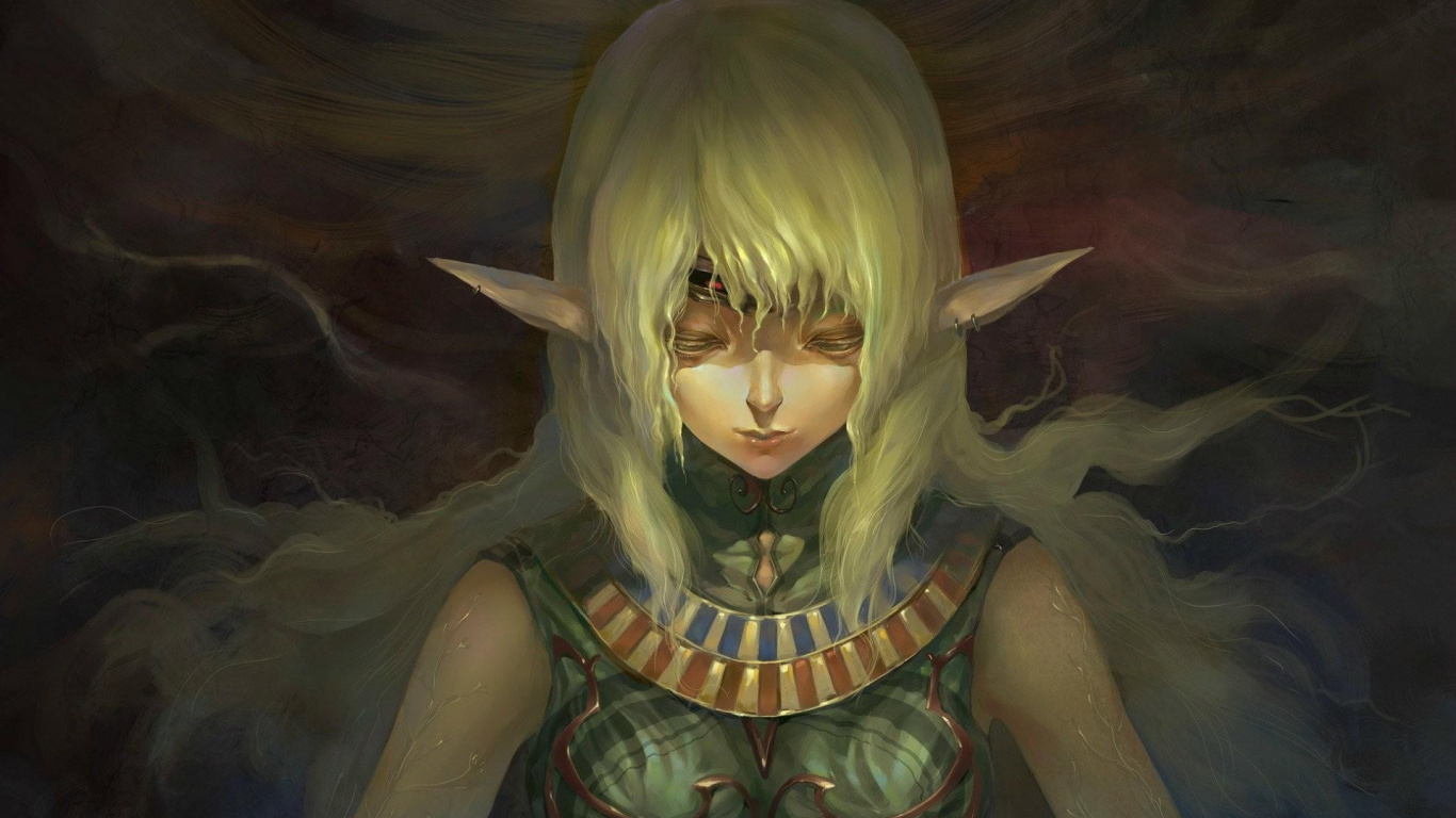 Mujer de Pelo Blanco en la Ilustración Superior Sin Mangas a Rayas Blanco y Negro. Wallpaper in 1366x768 Resolution