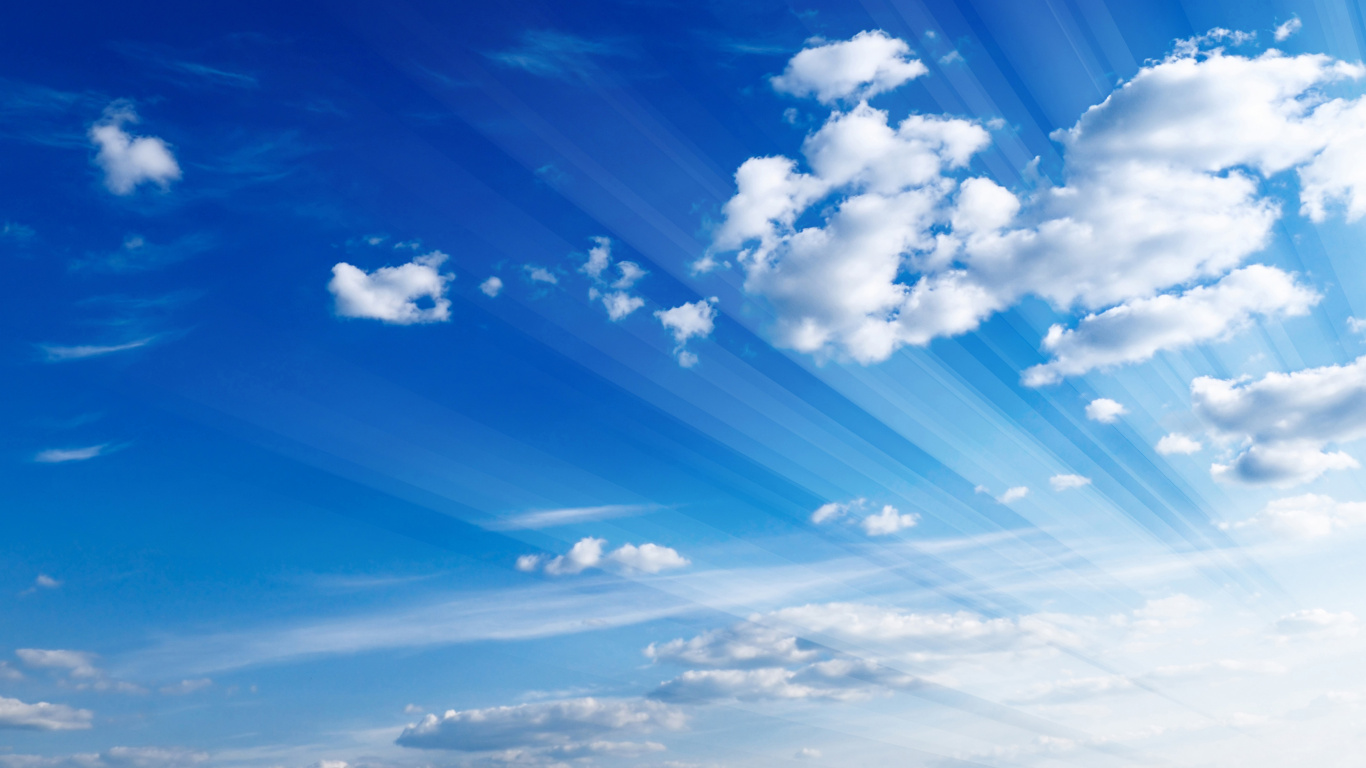 White Clouds and Blue Sky During Daytime. Wallpaper in 1366x768 Resolution